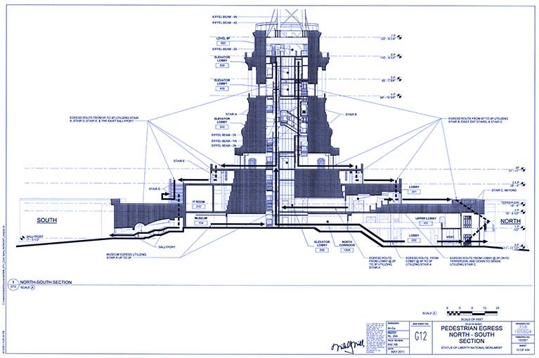 Statue of Liberty 2014 blueprint of pedestal
